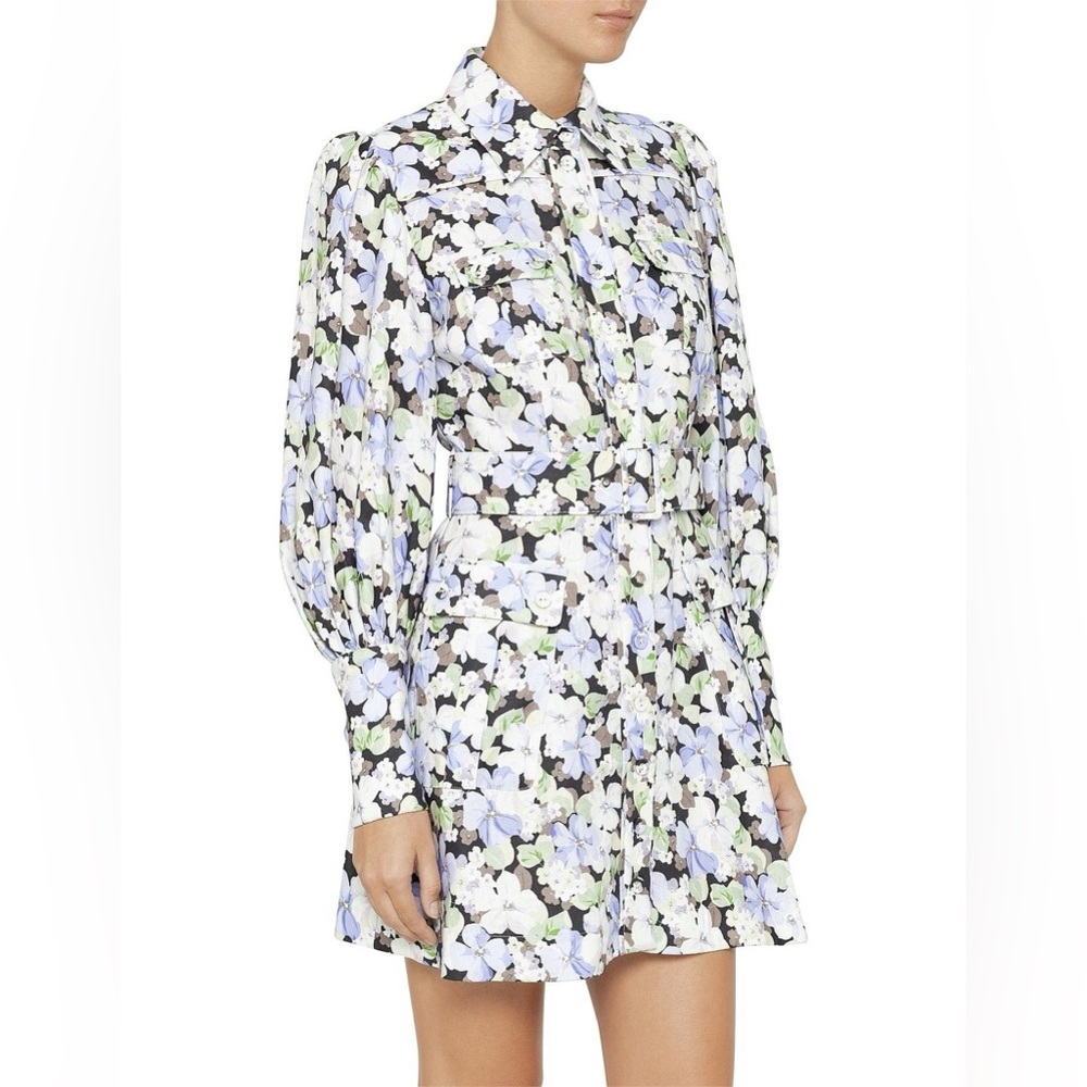 Zimmermann Black and Blue Long Sleeve Sundress NWT